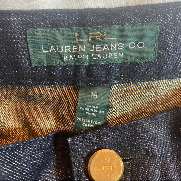 DONATED 🛑Ralph Lauren Dark Navy with gold thread Jeans. Sz16. - Picture 4 of 11